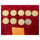 COIN:  1858 Flying Eagle One Cent, 09 ea