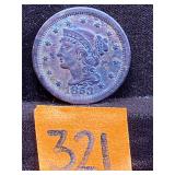 COIN:  1853 Braided Hair Liberty One Cent