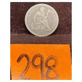 COIN:  1878 Seated Liberty Dime, Silver