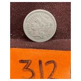 COIN:  1866 III Cent Nickel