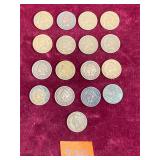 COIN:  1905 Indian Head One Cent, 17 ea