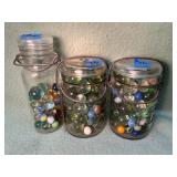 Mason jars & marbles