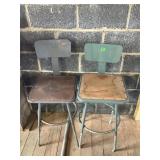 Pair of old utility stools