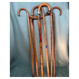 Lot of carved wooden canes