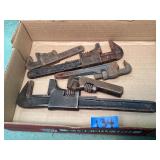 Assorted size adjustable wrenches