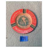 Antique metal advertising ashtray