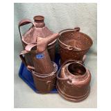 Antique metal pitcher, bucket, kettle