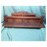 Wall mounted wooden shelf