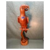 Hand carved wooden parrot