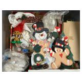Tote of Christmas ornaments/decorations