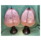 Antique Boudoir Style Lamp w/ Pink Shade