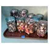Mason jars , buttons & sewing thread