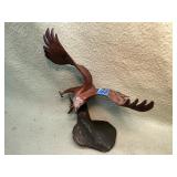 Solid bronze, bald eagle statue