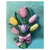 Vintage metal tulip doorstop