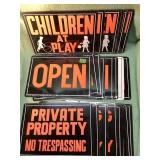 Lot of aluminum OPEN and other signs