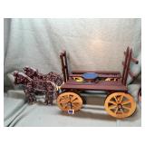 Handmade horse & carriage carving