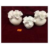 Vintage Hobnail Milk Glass Vases