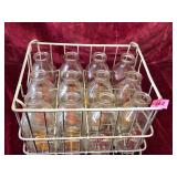 Vintage Wire Milk Crate w/ Bottles