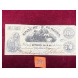 CURRENCY:  1862, Florida $100 Note, #408