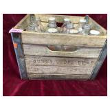 Vintage Milk Crate w/ Bottles