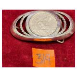 Vintage US $1 Coin Belt Buckle, 1972