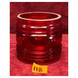 Vintage red glass globe for lantern