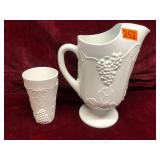 Vintage Milk Glass Cooler Set