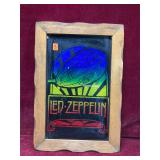 Vintage Glass Led Zeppelin Framed Art