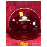 Vintage Red railroad lantern lense
