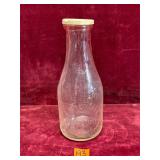 Vintage JR Wentzel Glass Milk Bottle