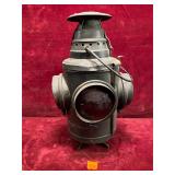 Antique Arlington Blue & Red Lense Lantern