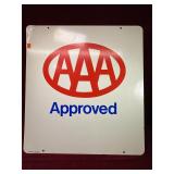 Vintage AAA Metal Sign, Double Sided
