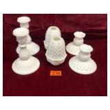 Vintage Milk Glass Candle Holder