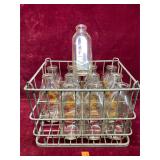 Vintage Metal Milk Crate W/ Spickler Bottle