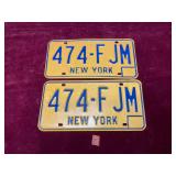Vintage New York License Plate, 1 set