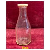 Vintage HR Wentzel Glass Milk Bottle