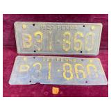 1927 Pennsylvania License Plates