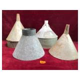Vintage Galvanized Funnels