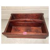 Primitive wooden cutlery tray