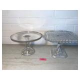 Vintage Crystal Like Cake Stands