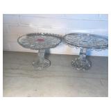Vintage Crystal Like Cake Stands