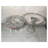 Pair of Vintage Glass Cake Stands
