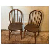 Pair of antique wooden childï¿½s size chairs