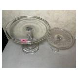 Pair of glass cake stands
