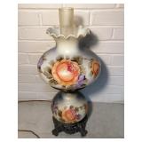 Vintage hand painted floral table lamp