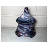 Antique purple slag glass honey dish