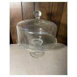 Covered glass cake stand
