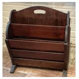 Vintage wooden magazine rack