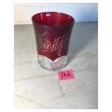 Ruby Red Flash Souviner Glass