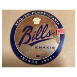Vintage Billï¿½s Khakis Metal Advertising Sign